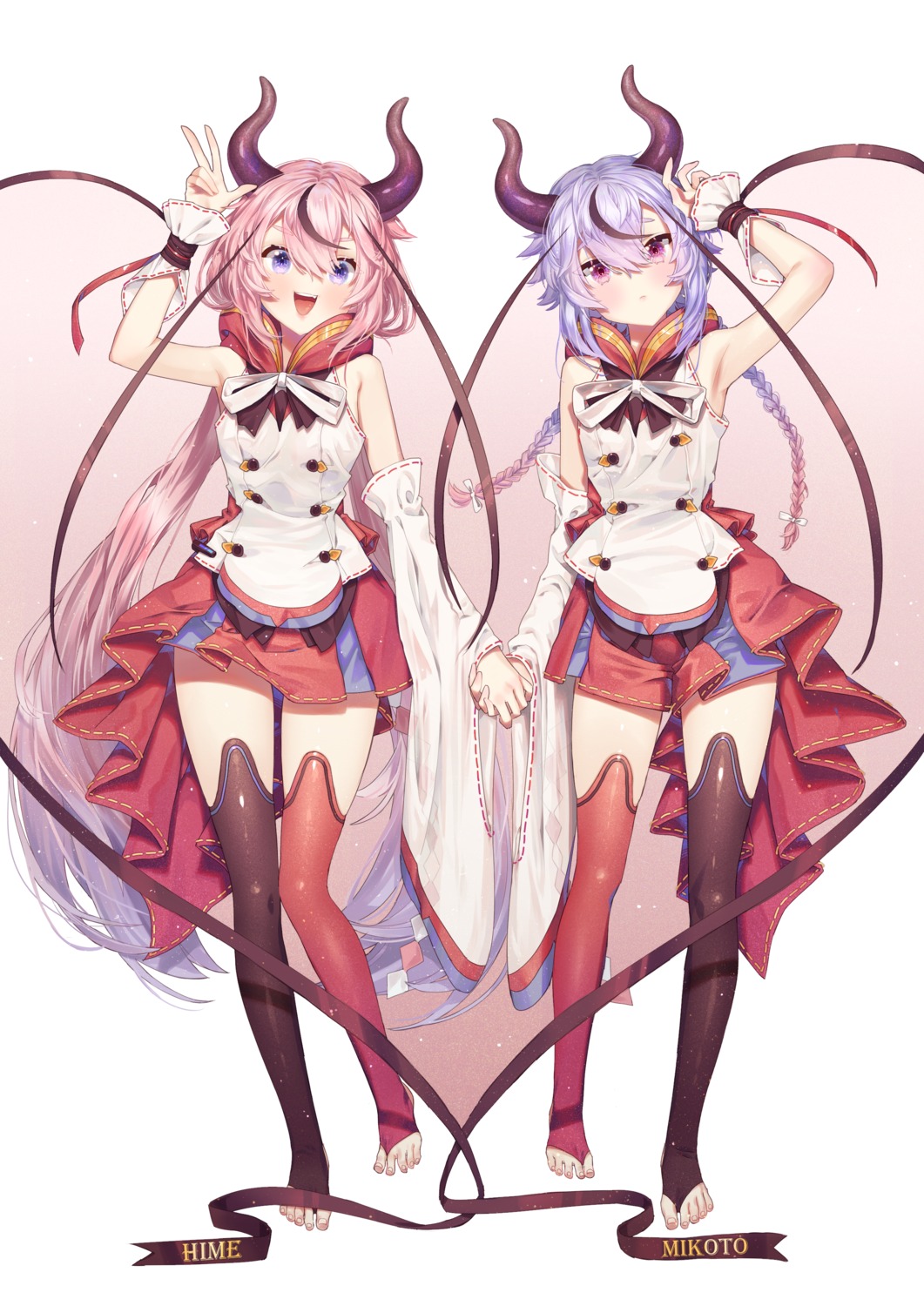 horns meika_hime meika_mikoto oohhya thighhighs vocaloid