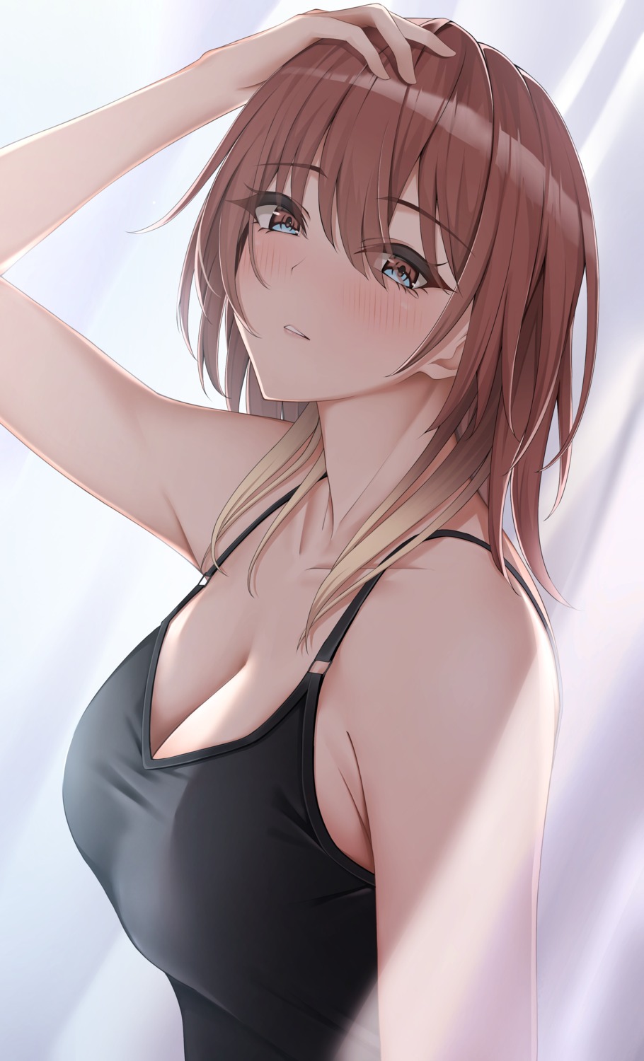 aketa_mikoto cleavage lingerie no_bra the_idolm@ster the_idolm@ster_shiny_colors yuro