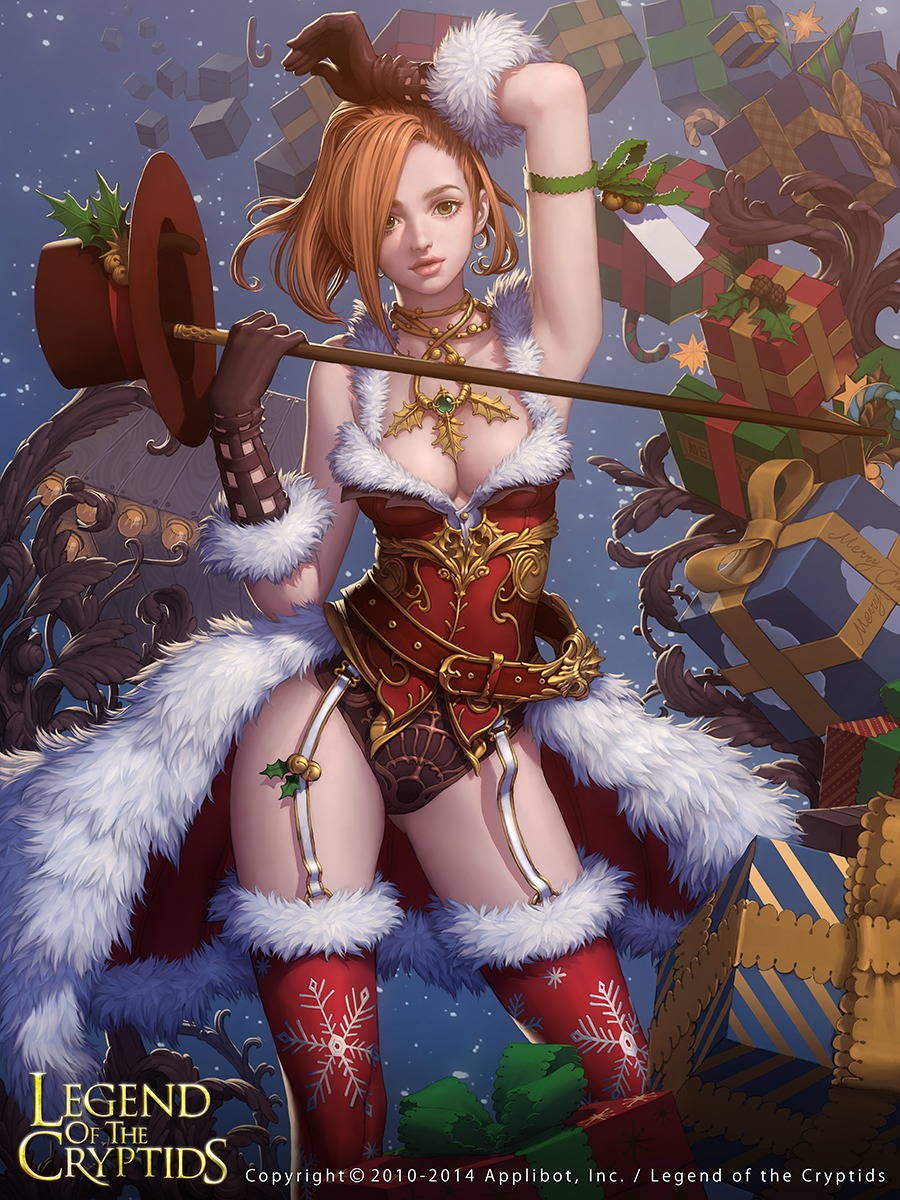 christmas cleavage lange legend_of_the_cryptids stockings thighhighs