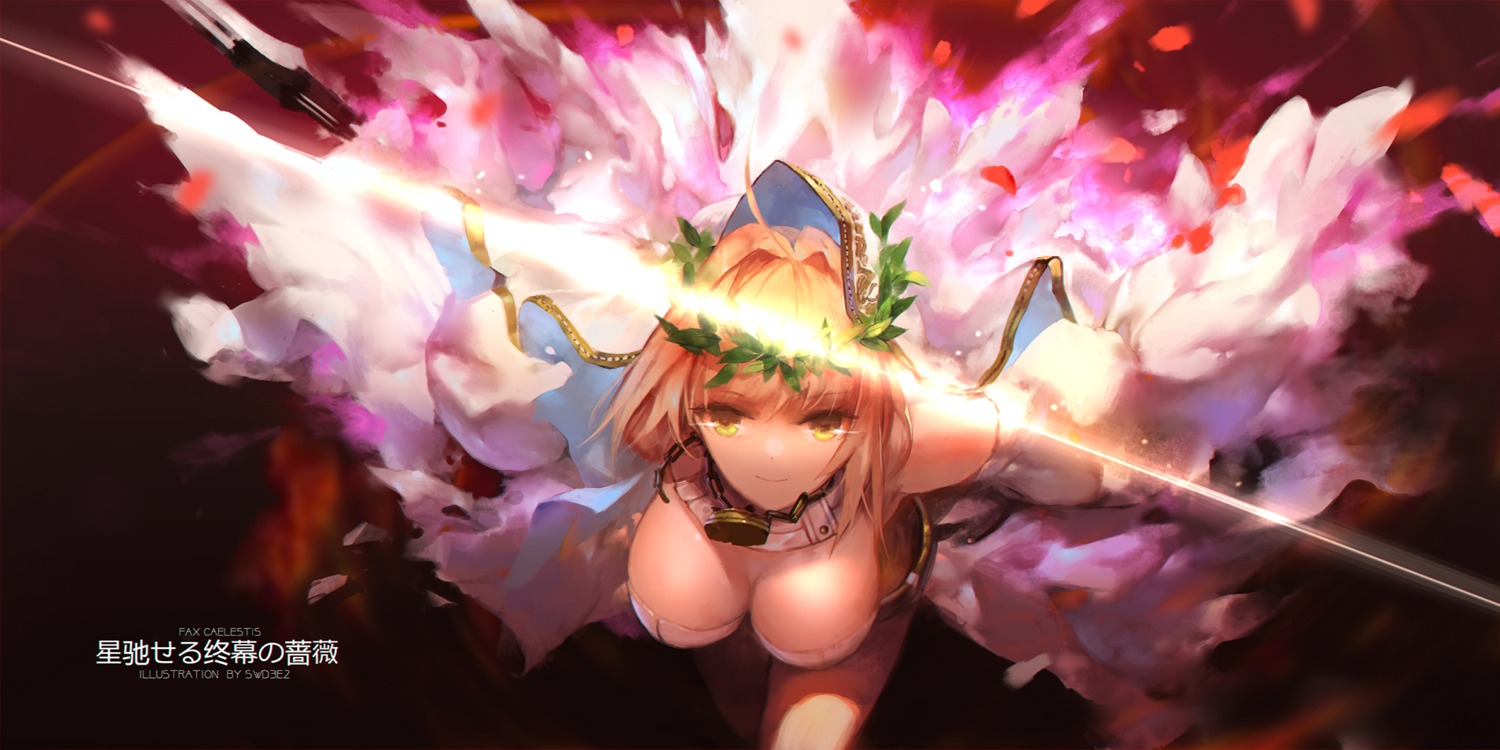 cleavage fate/extra fate/extra_ccc fate/grand_order fate/stay_night saber_bride saber_extra swd3e2 sword