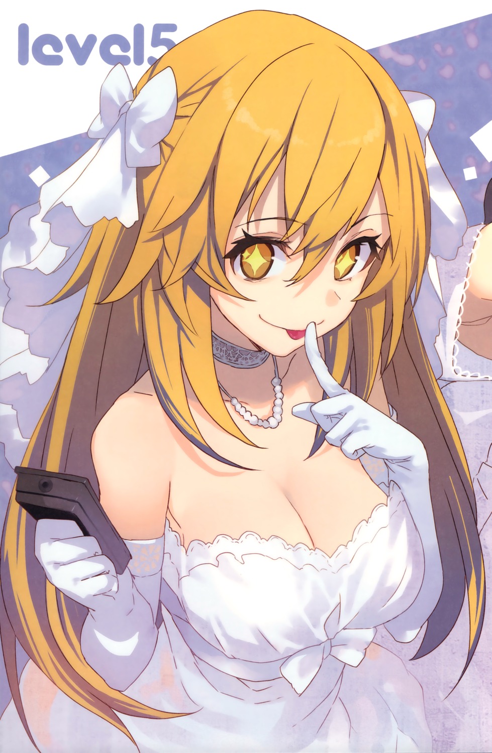 cleavage dress no_bra shirabi shokuhou_misaki to_aru_kagaku_no_railgun to_aru_majutsu_no_index wedding_dress