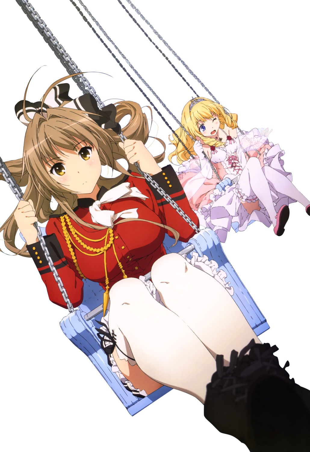 amagi_brilliant_park dress latifah_fleuranza nakahara_kouhei sento_isuzu thighhighs uniform