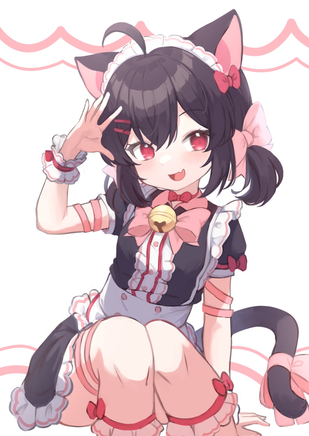 animal_ears garter klaius maid nekomimi tail