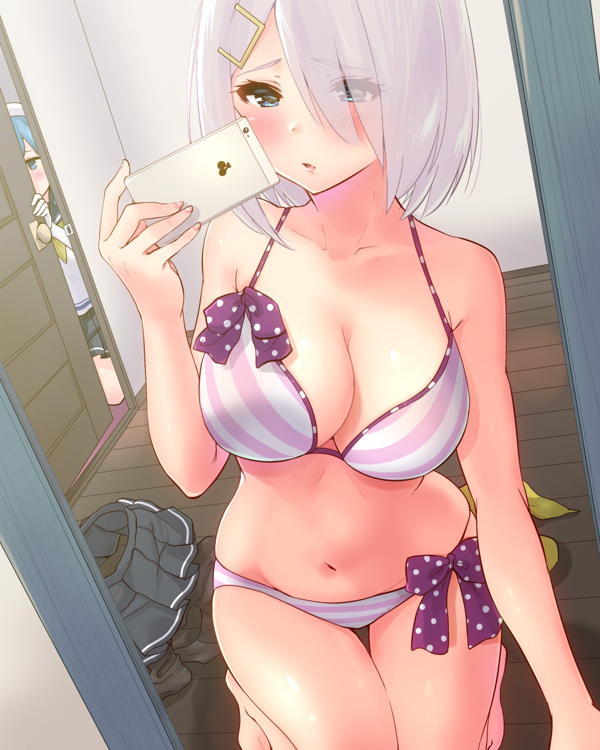 bikini cleavage hamakaze_(kancolle) kantai_collection sarfata swimsuits