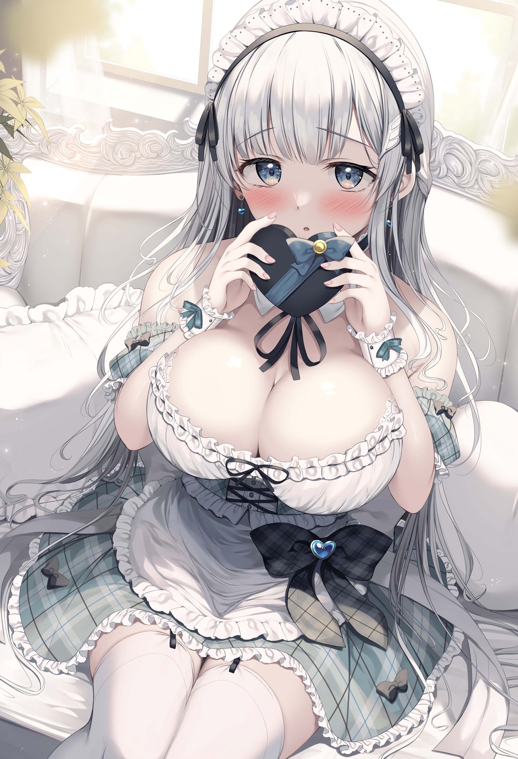 maid no_bra stockings thighhighs tomoo valentine