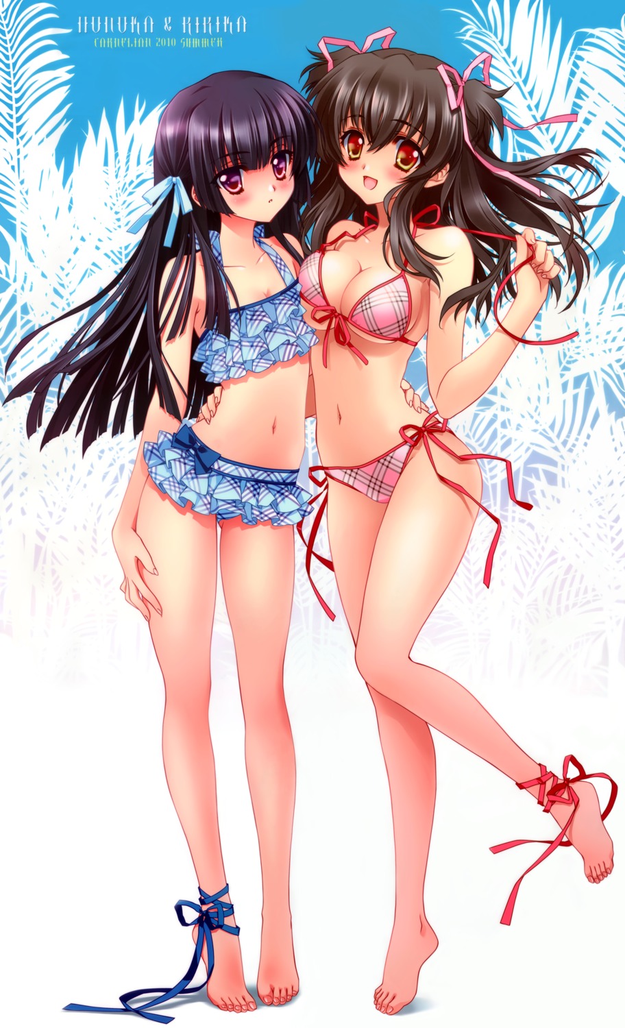 bikini carnelian cleavage honoka_(carnelian) ririka_(carnelian) swimsuits