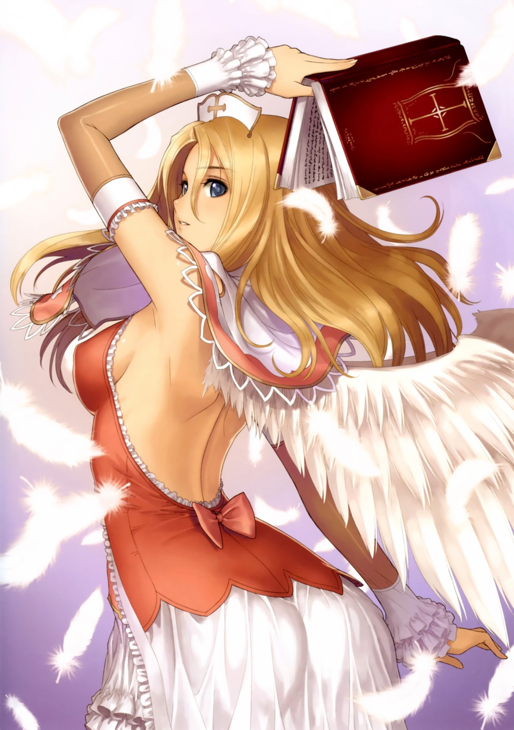 ass dress erect_nipples no_bra overfiltered rufina_minas_windaria sega shining_hearts shining_world tony_taka wings