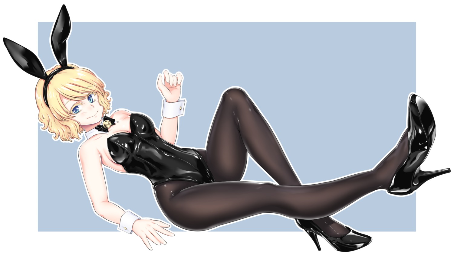 animal_ears bunny_ears bunny_girl ekibyou heels no_bra pantyhose