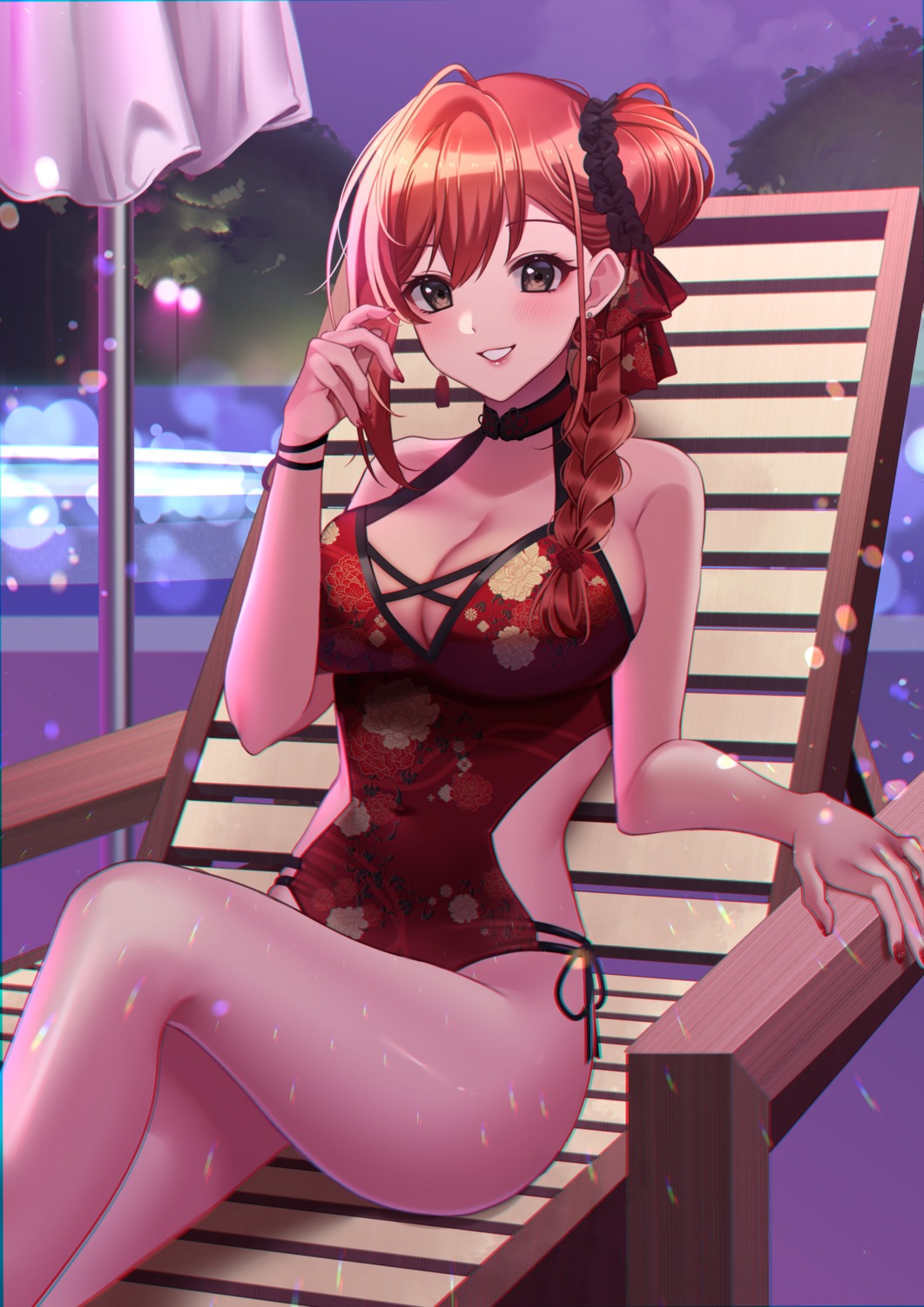 arisugawa_natsuha cleavage maguro_lo swimsuits the_idolm@ster the_idolm@ster_shiny_colors