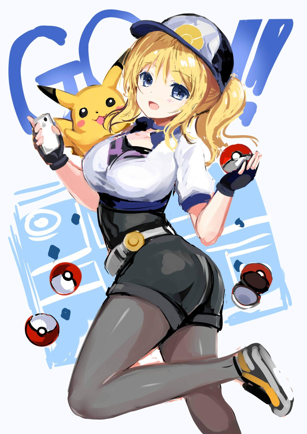 ass mafuyu pantyhose pikachu pokemon pokemon_go pokemon_trainer