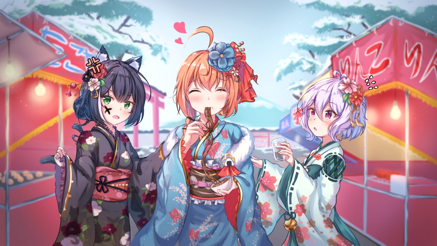 animal_ears karyl_(princess_connect) kimono kokkoro nekomimi pecorine princess_connect princess_connect!_re:dive sunum519 tail