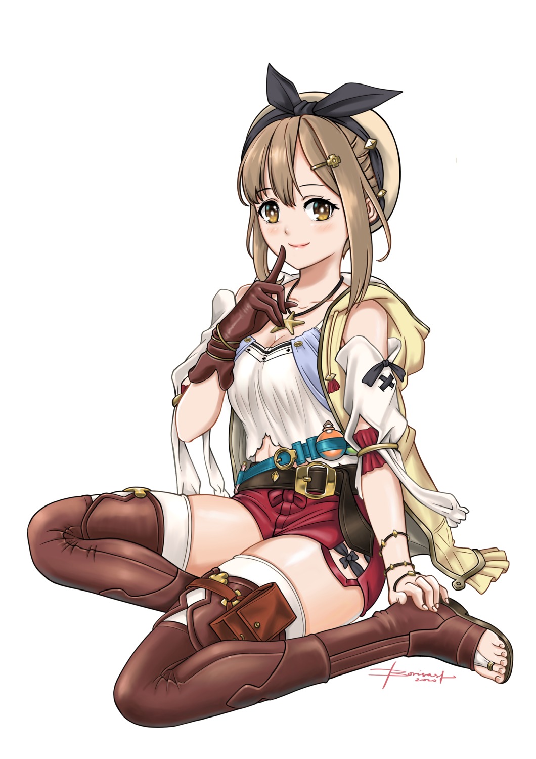 atelier atelier_ryza boris cleavage reisalin_stout thighhighs