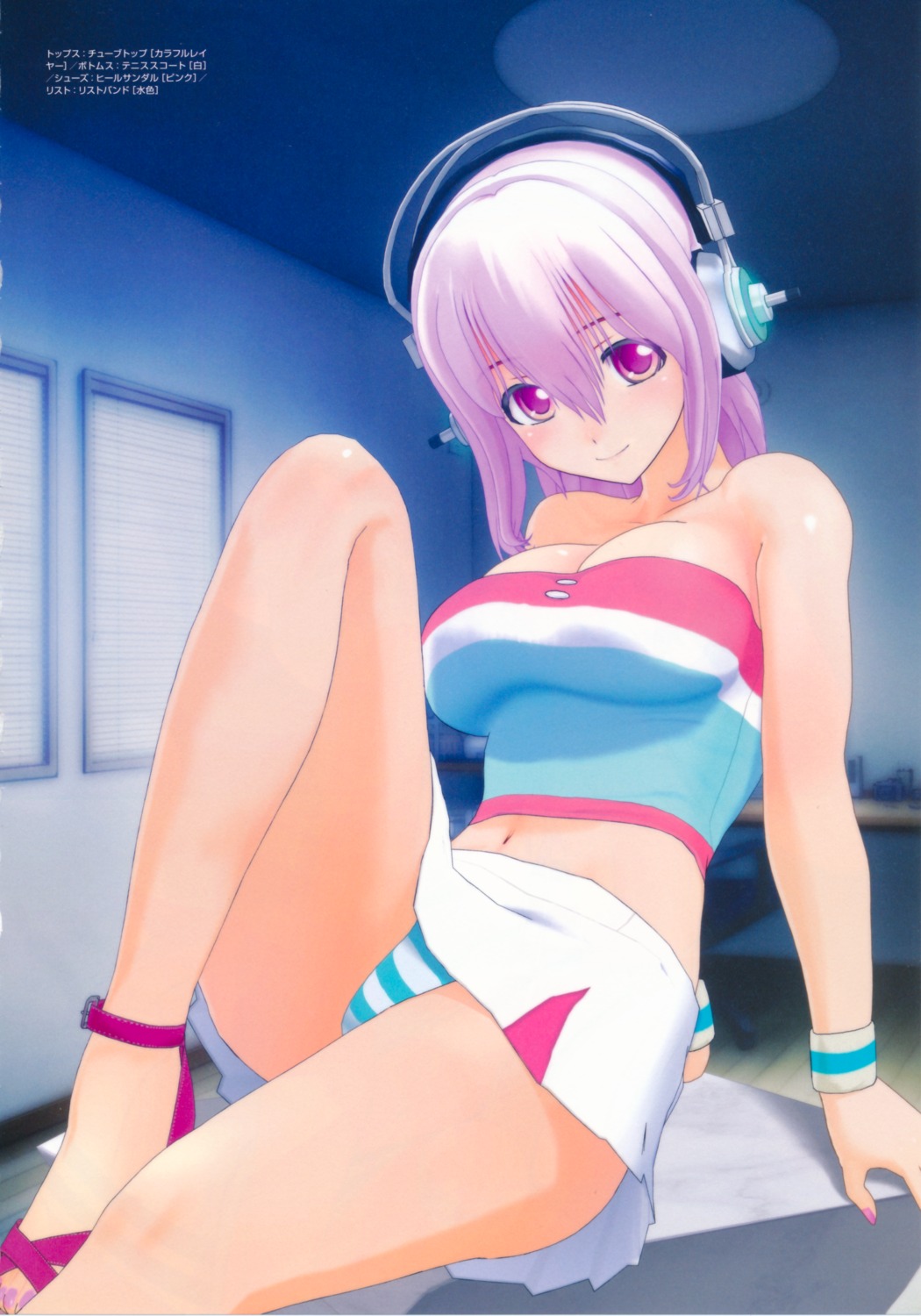 cg cleavage headphones heels nitroplus pantsu shimapan sonico super_sonico tsuji_santa