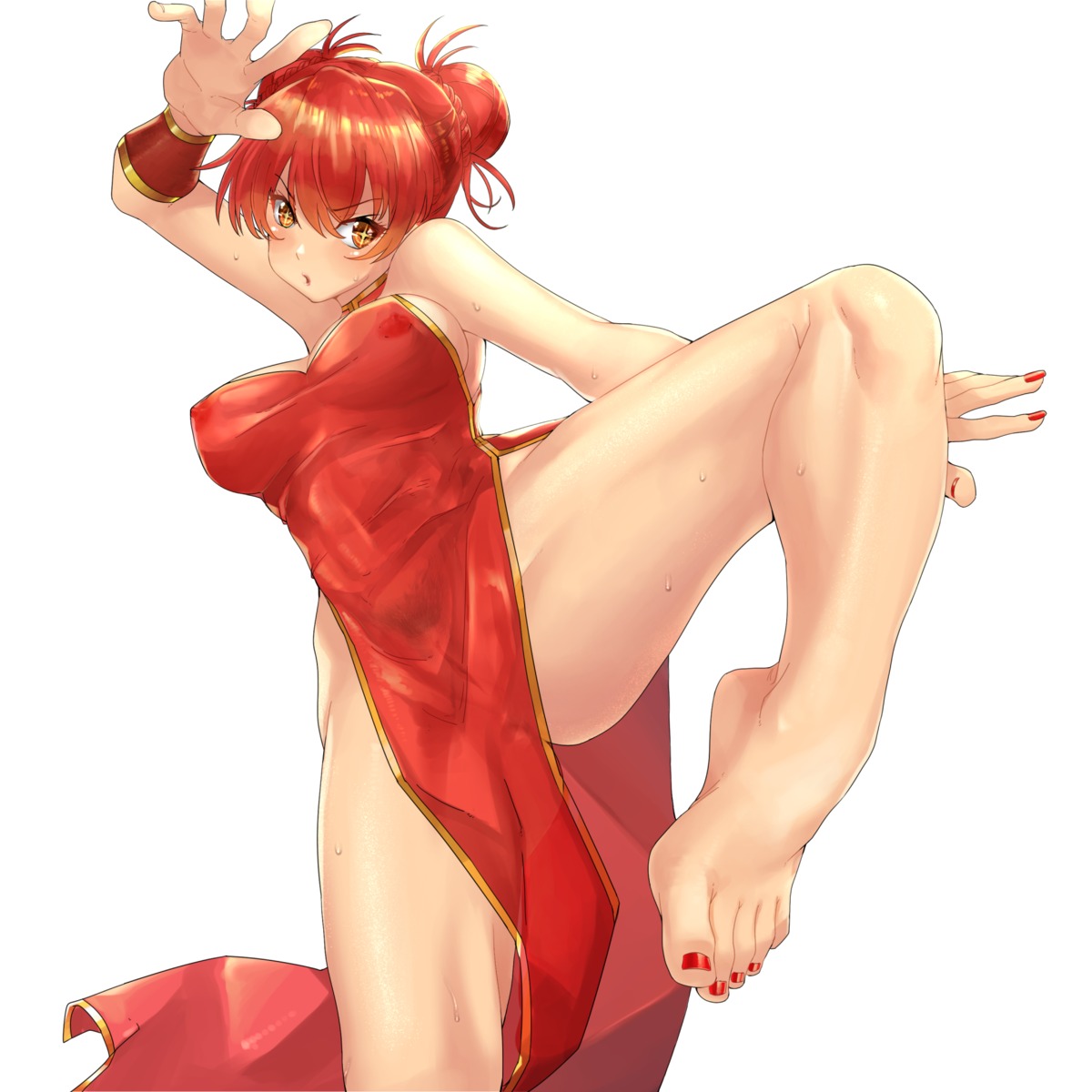 chinadress eiji_(eiji) feet nipples no_bra nopan pubic_hair pussy see_through