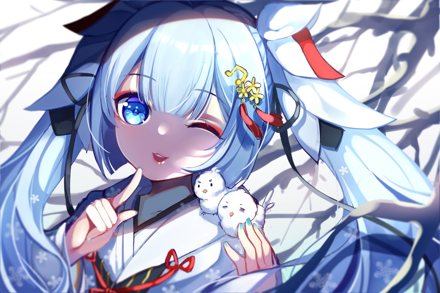 chuor_(chuochuoi) hatsune_miku japanese_clothes vocaloid yuki_miku