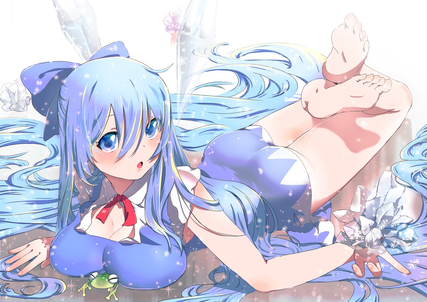 cirno cleavage feet touhou yamada_ranga