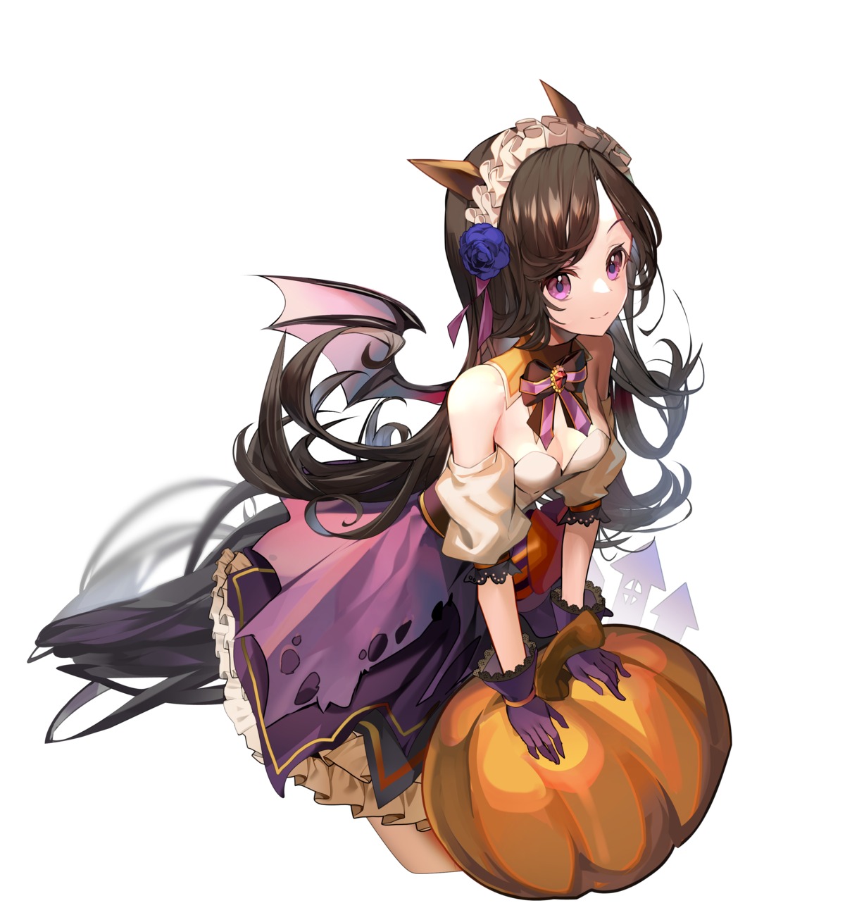 a_(sofi3103) animal_ears halloween no_bra rice_shower_(umamusume) tail torn_clothes uma_musume_pretty_derby wings