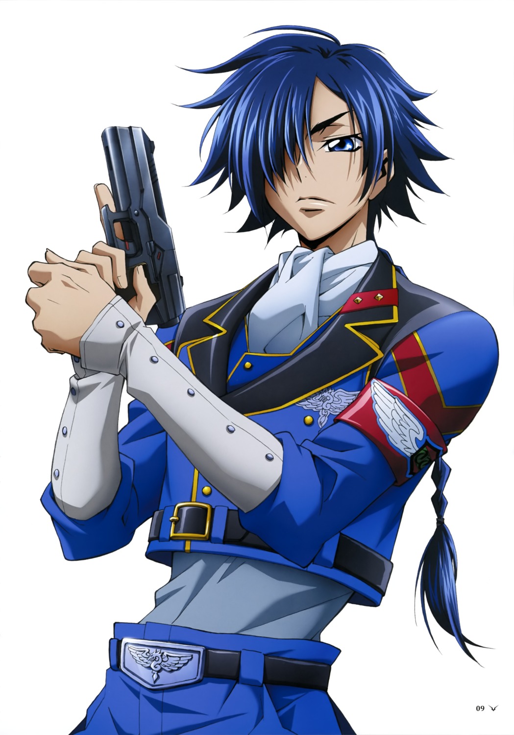 akito_the_exiled code_geass gun hyuuga_akito male uniform
