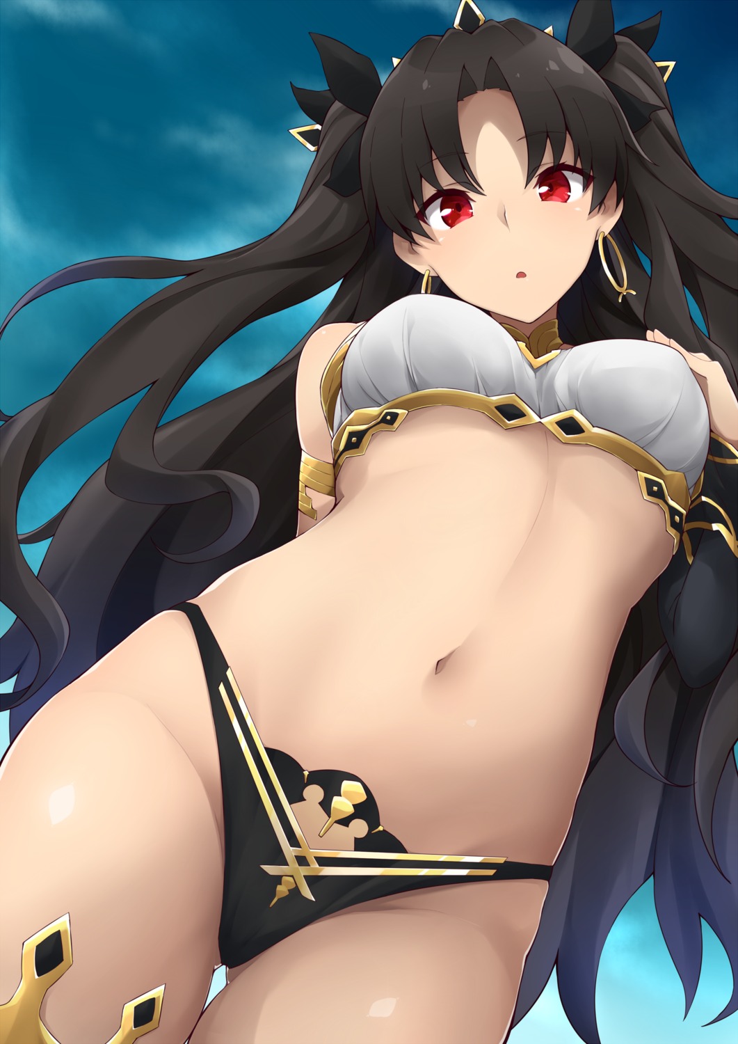 bikini_armor breast_hold fate/grand_order ishtar_(fate/grand_order) jampen thighhighs