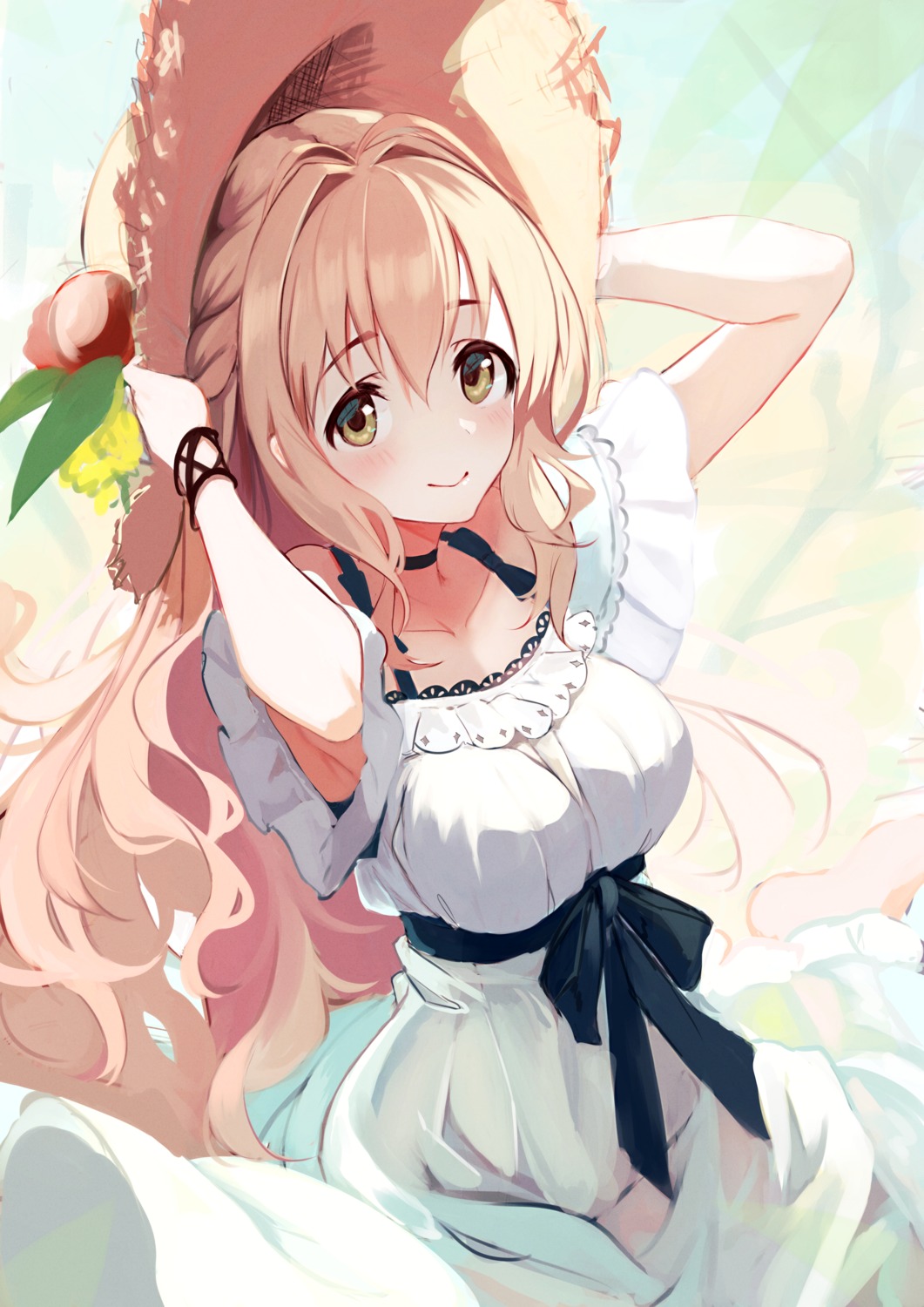 dress lumo_1121 saionji_kotoka see_through skirt_lift summer_dress the_idolm@ster the_idolm@ster_cinderella_girls