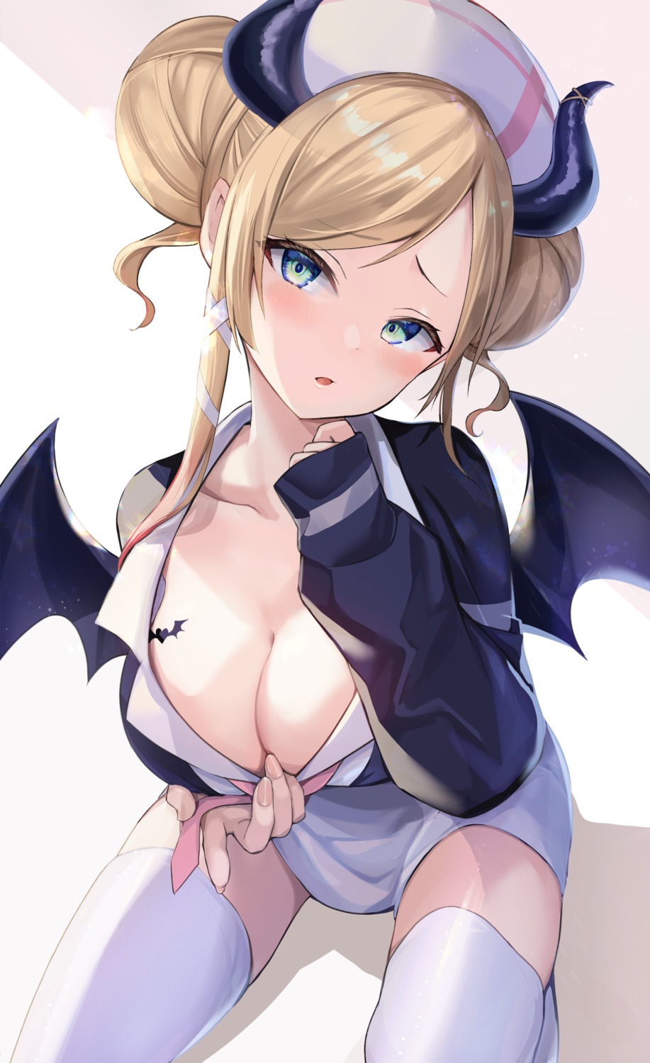 hololive horns nurse pi_tayuko thighhighs wings yuzuki_choco