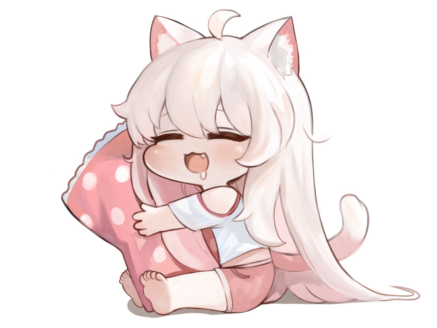 animal_ears chibi dokomon nekomimi tail