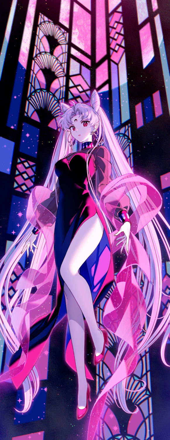 animal_ears black_lady dress heels nardack sailor_moon