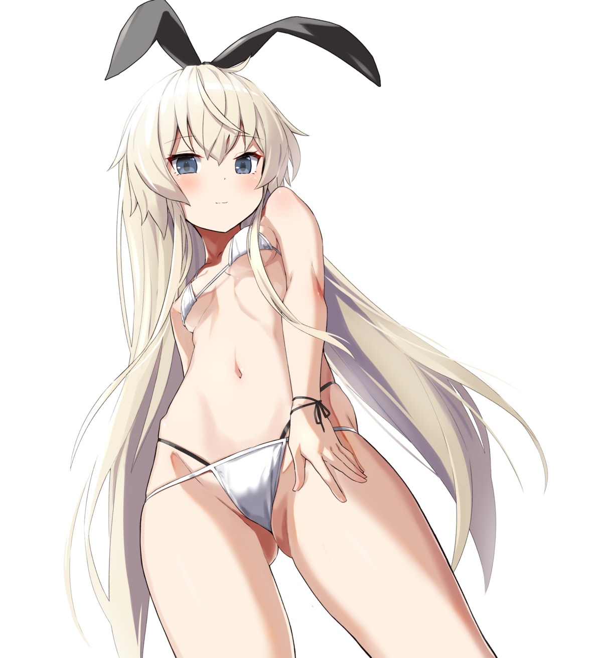 animal_ears bikini bunny_ears kantai_collection shimakaze_(kancolle) swimsuits takanashi_kei_(hitsujikan) thong