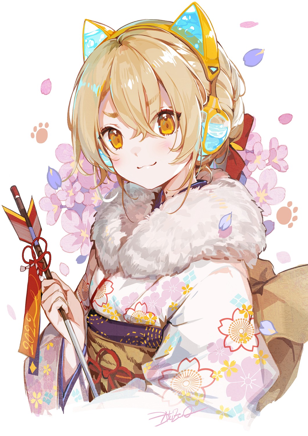 akizero1510 animal_ears headphones kimono nekomimi