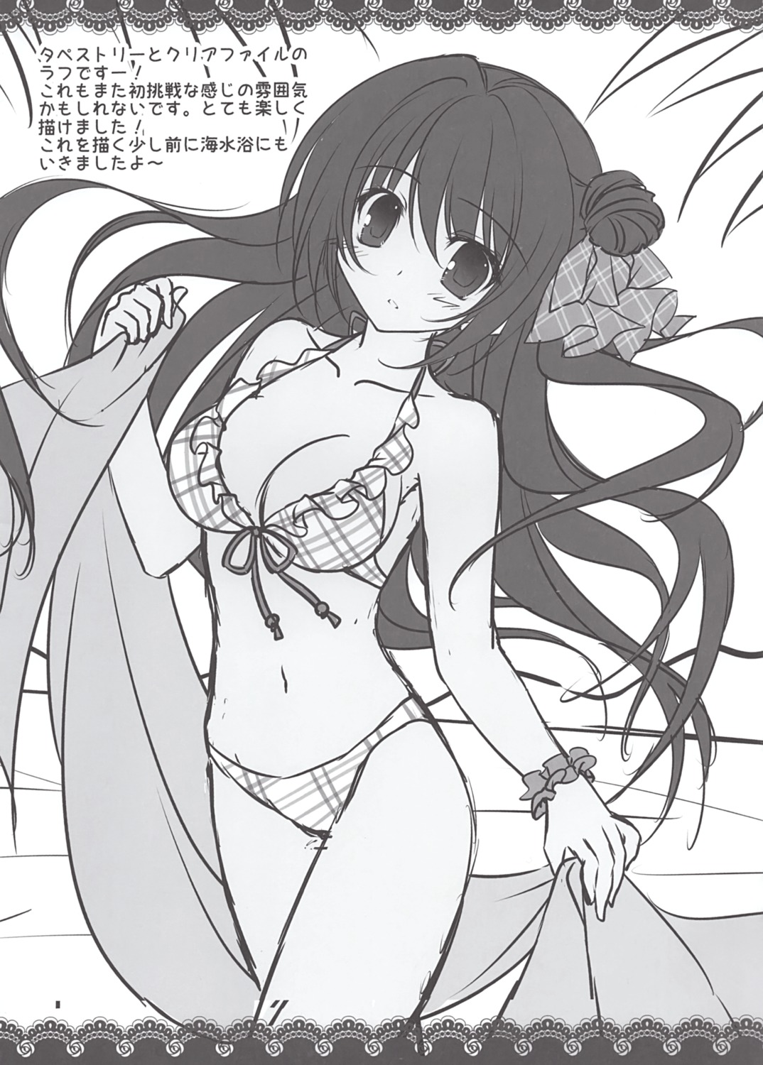 bikini matsurija monochrome nanaroba_hana sketch swimsuits