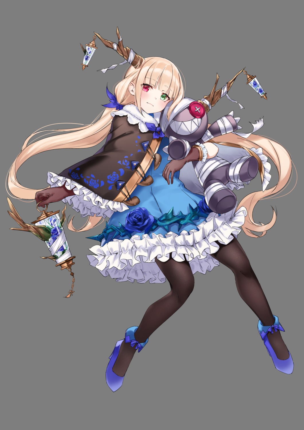 dress hachiroku_(hatirokusann86) heels heterochromia horns