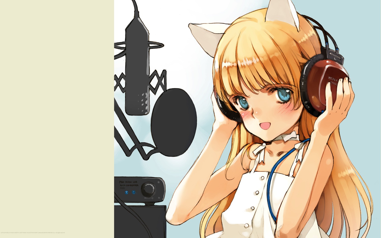 animal_ears dress ema_(shirotsume_souwa) headphones littlewitch nekomimi oyari_ashito shirotsume_souwa summer_dress wallpaper