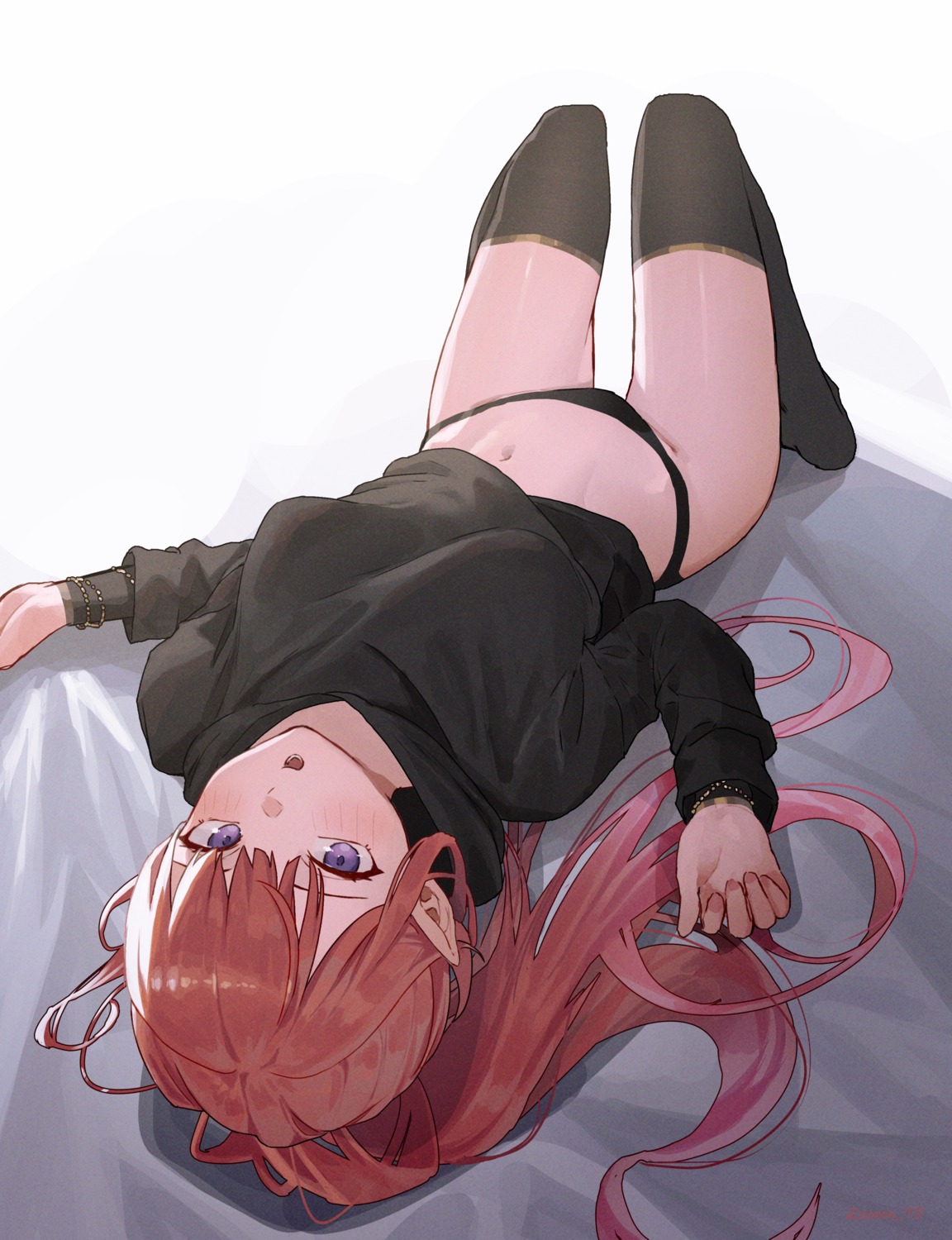 pantsu pointy_ears sooon thighhighs