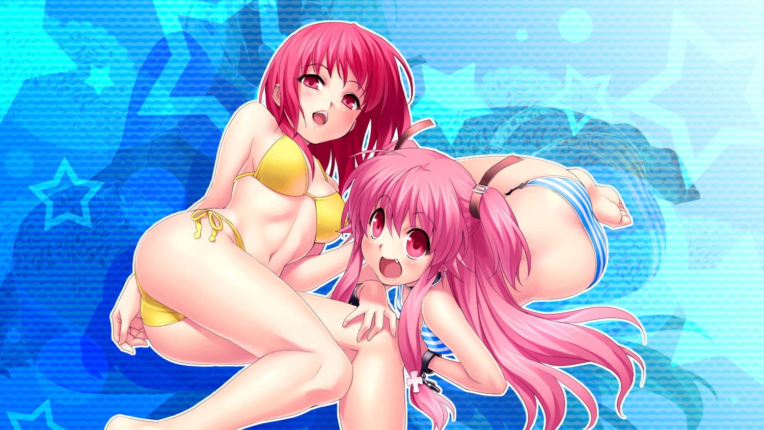 angel_beats! bikini iwasawa jpeg_artifacts swimsuits wallpaper yui_(angel_beats!) zen