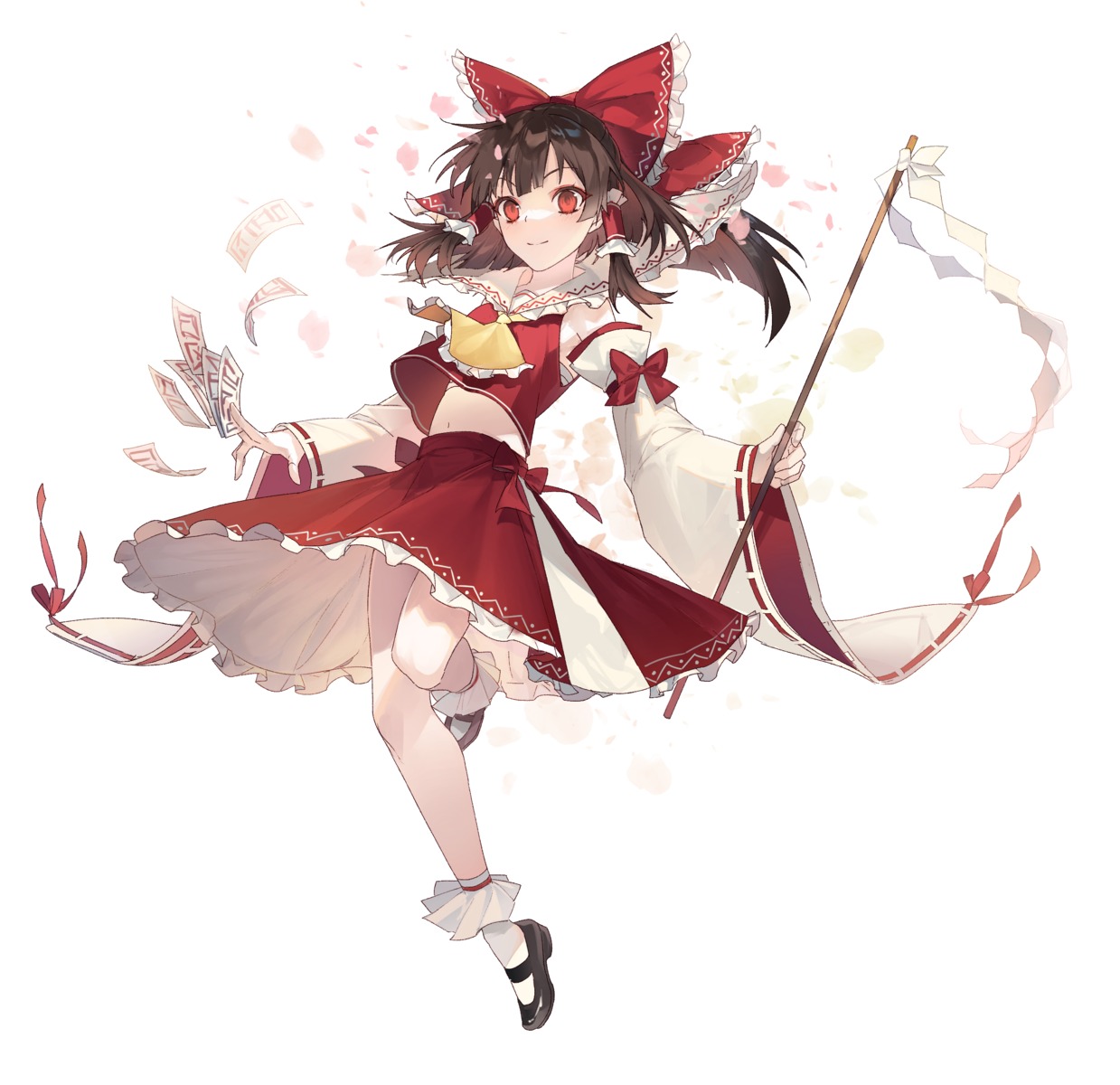 hakurei_reimu pig_ggul skirt_lift touhou