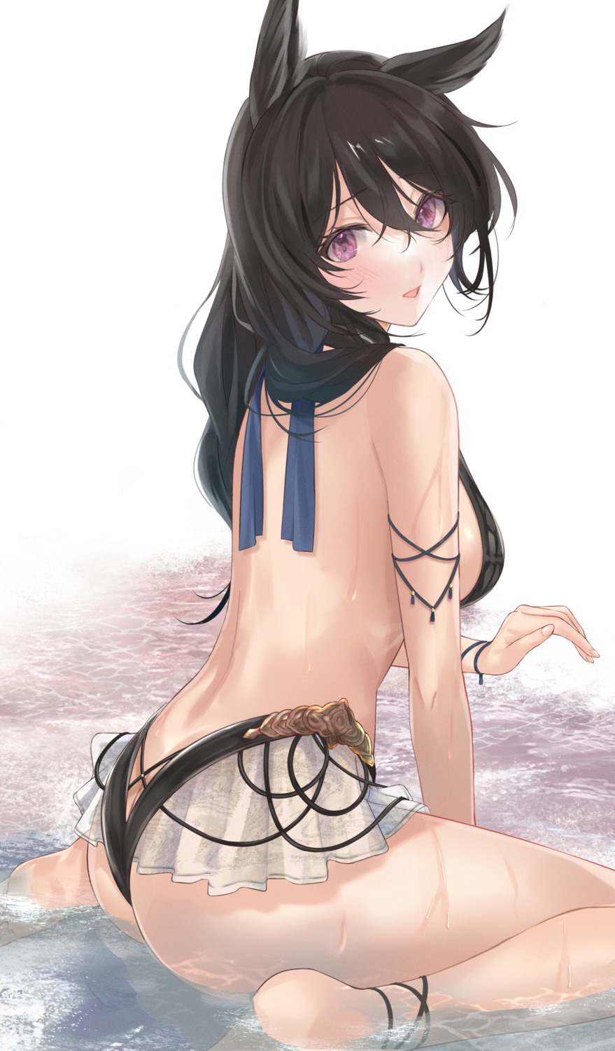 animal_ears ass bikini granblue_fantasy mexif nier_(granblue_fantasy) swimsuits thong wet