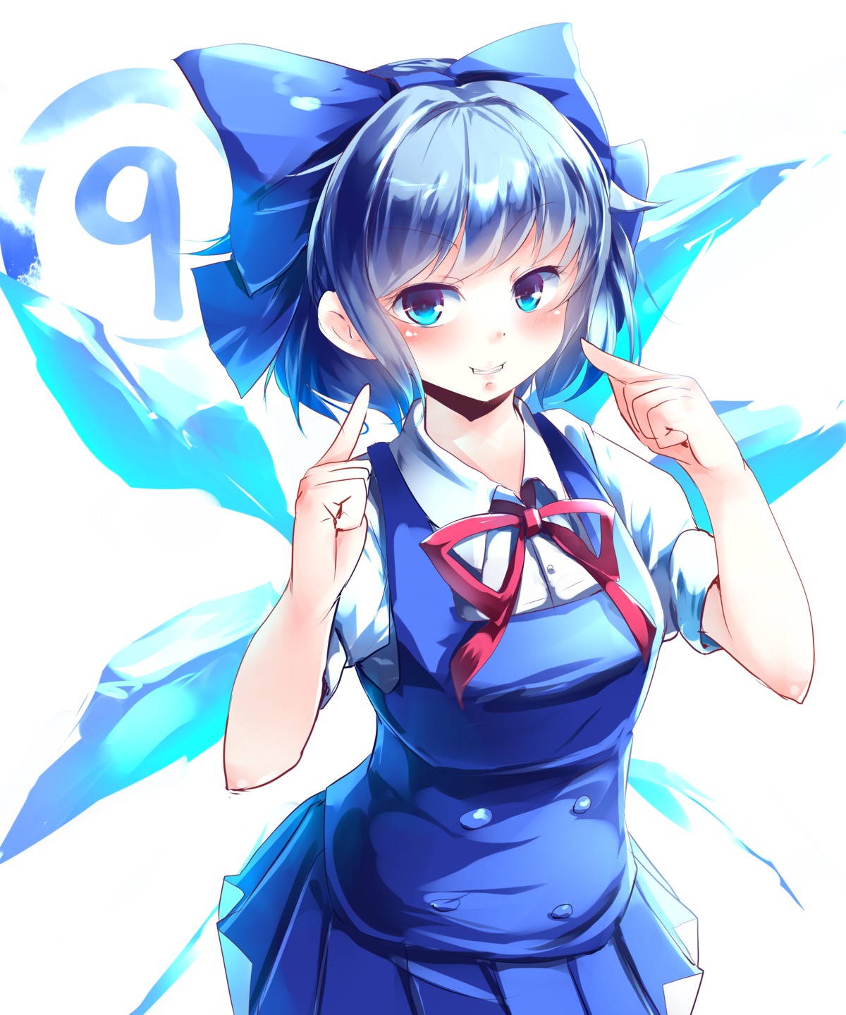 cirno dress kanzakietc touhou wings