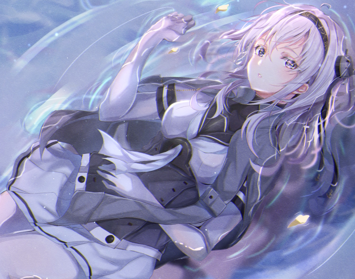 kantai_collection pantyhose sa-ya2 seifuku suzutsuki_(kancolle) wet