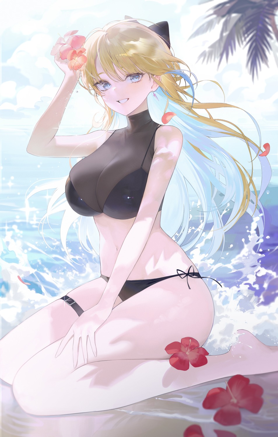 bikini garter oyabuli see_through sonya_(schan) swimsuits wet