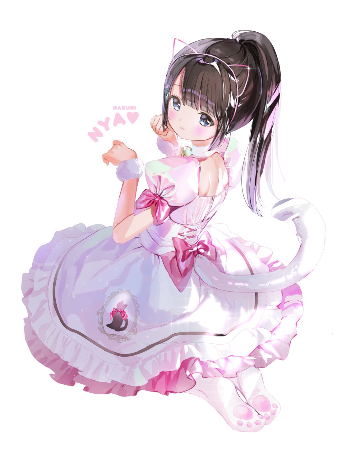 animal_ears dress haruri nekomimi tail