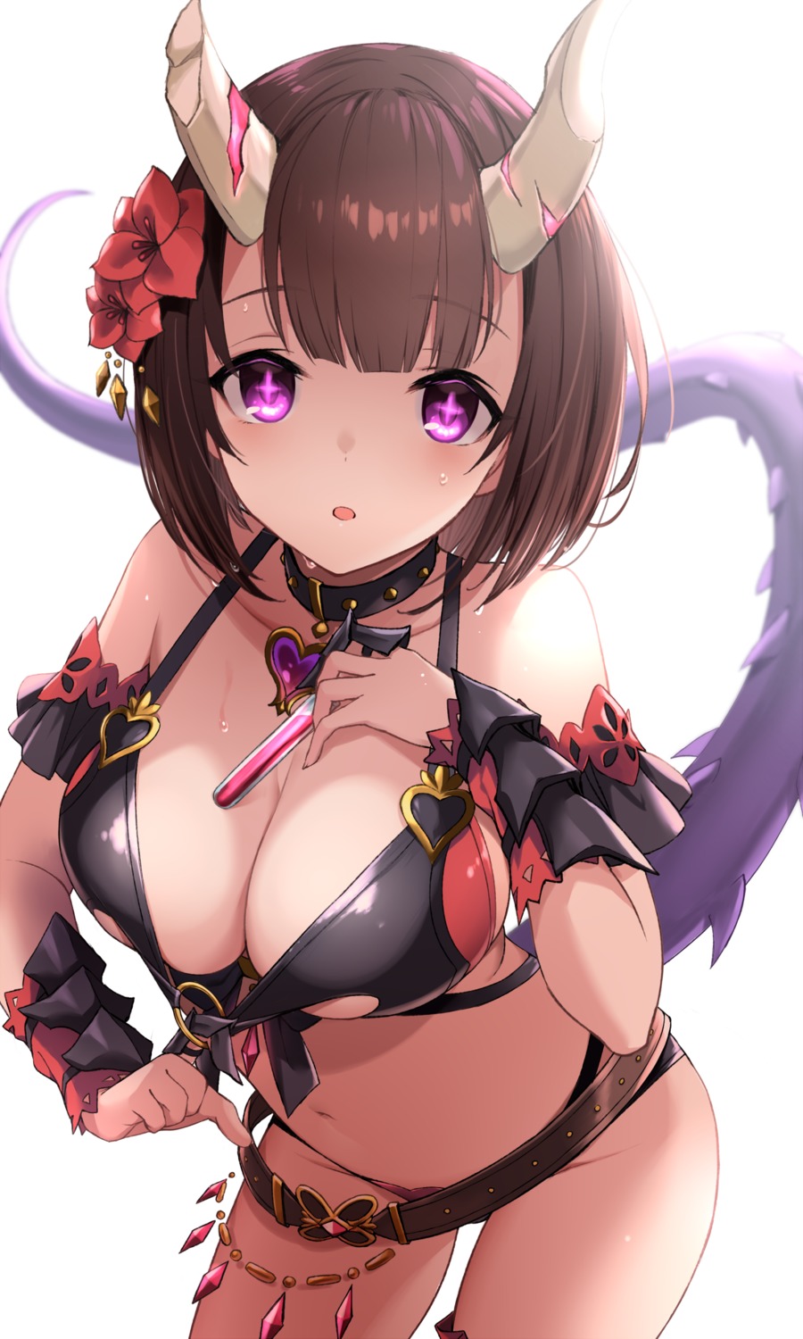 bikini horns iwao_(pixiv258710) kuraishi_eriko princess_connect princess_connect!_re:dive swimsuits tail undressing