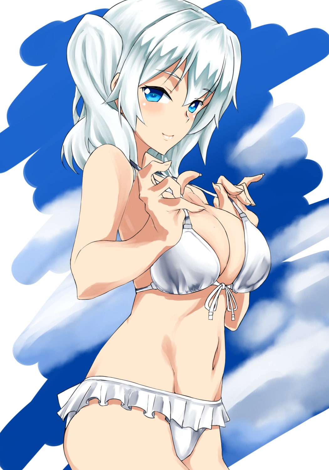 bikini carmine_(ucdio) cleavage kantai_collection kashima_(kancolle) swimsuits