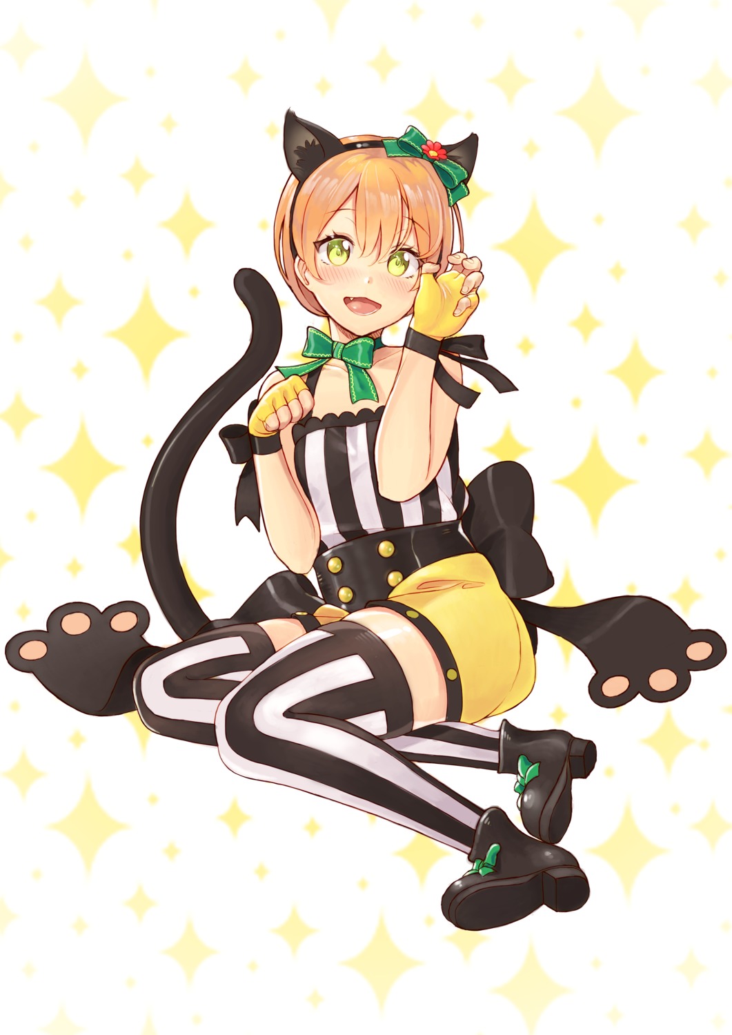 ameyame animal_ears heels hoshizora_rin love_live! nekomimi tail thighhighs