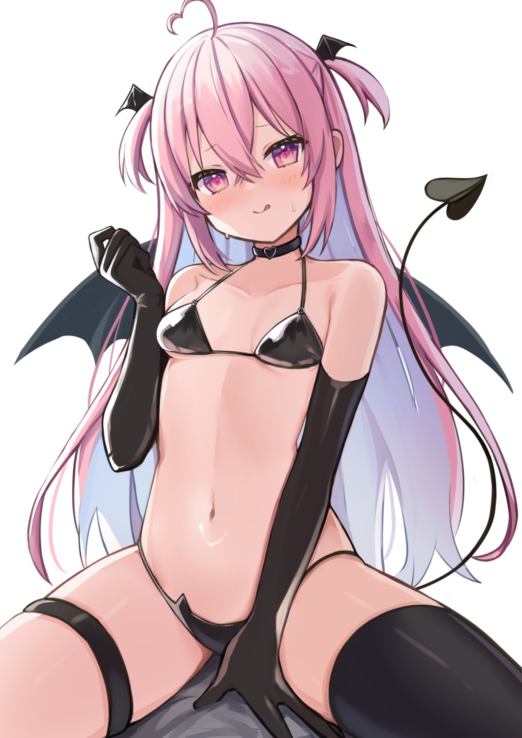 bikini garter okiq swimsuits tail thighhighs wings