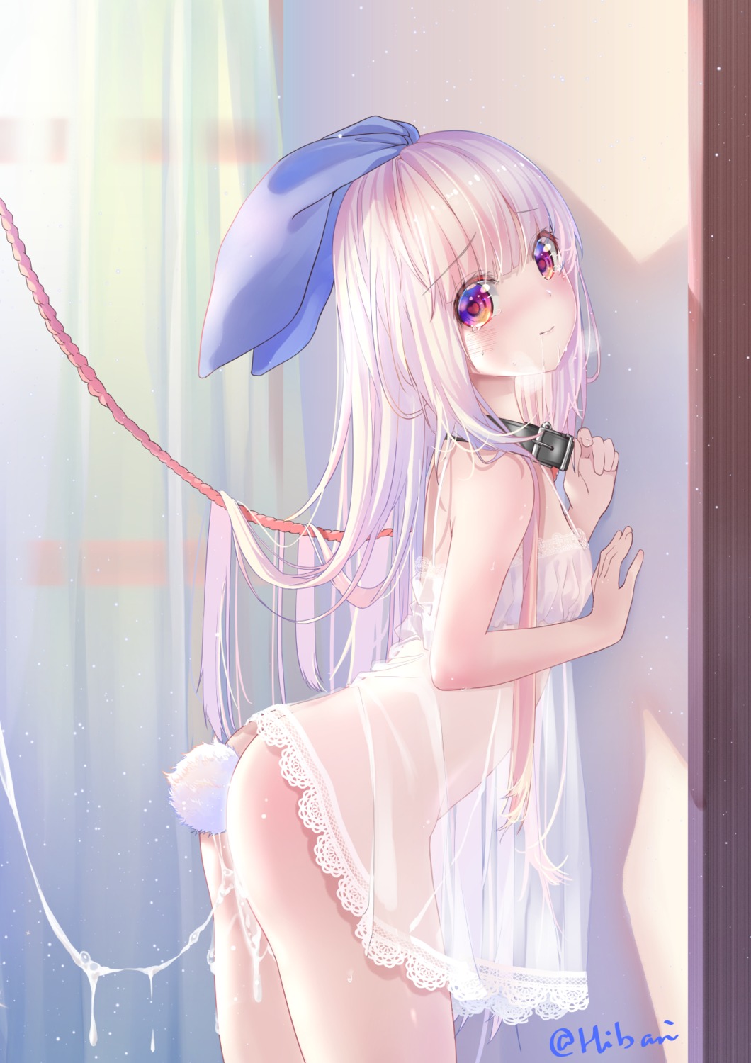 anal ass cum dress hibari_hina lingerie loli nopan see_through skirt_lift tail