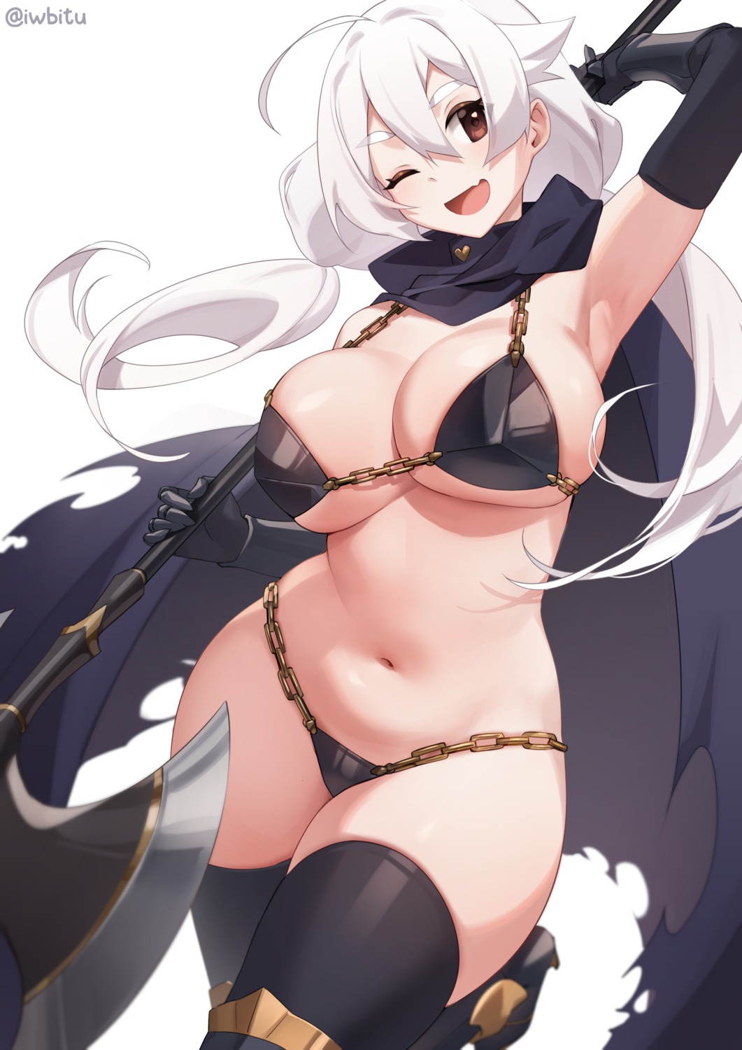 bikini_armor heels iwbitu-sa thighhighs weapon