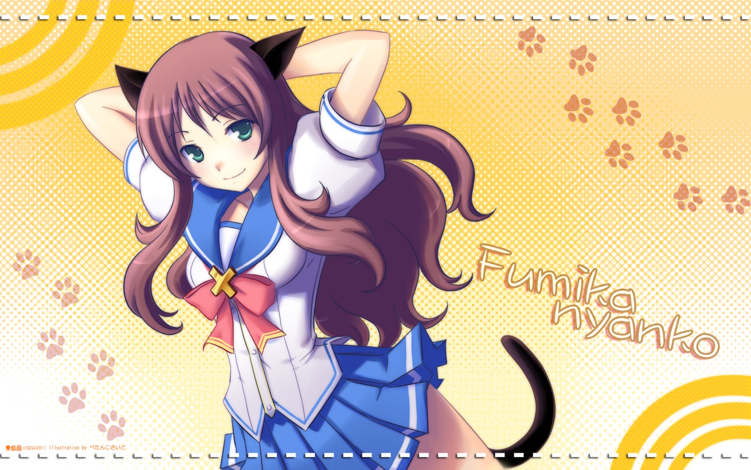 animal_ears giga hinata_terrace nekomimi petanko_side seifuku tail wallpaper