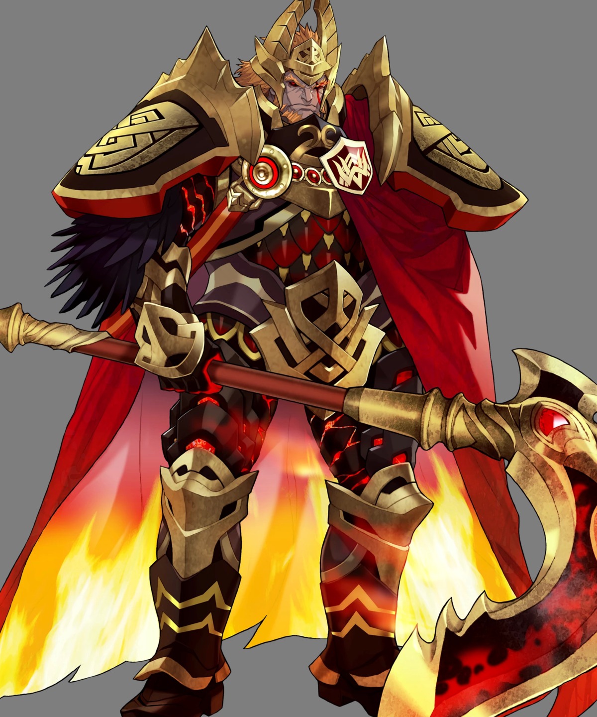 armor duplicate fire_emblem fire_emblem_heroes horns maeshima_shigeki nintendo old_weapon surtr_(fire_emblem) transparent_png