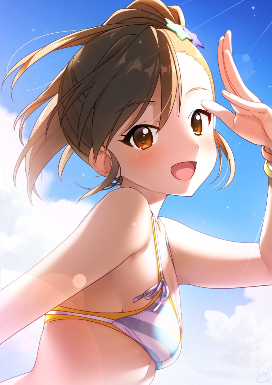 bikini_top cleavage futami_mami mikapoe swimsuits the_idolm@ster