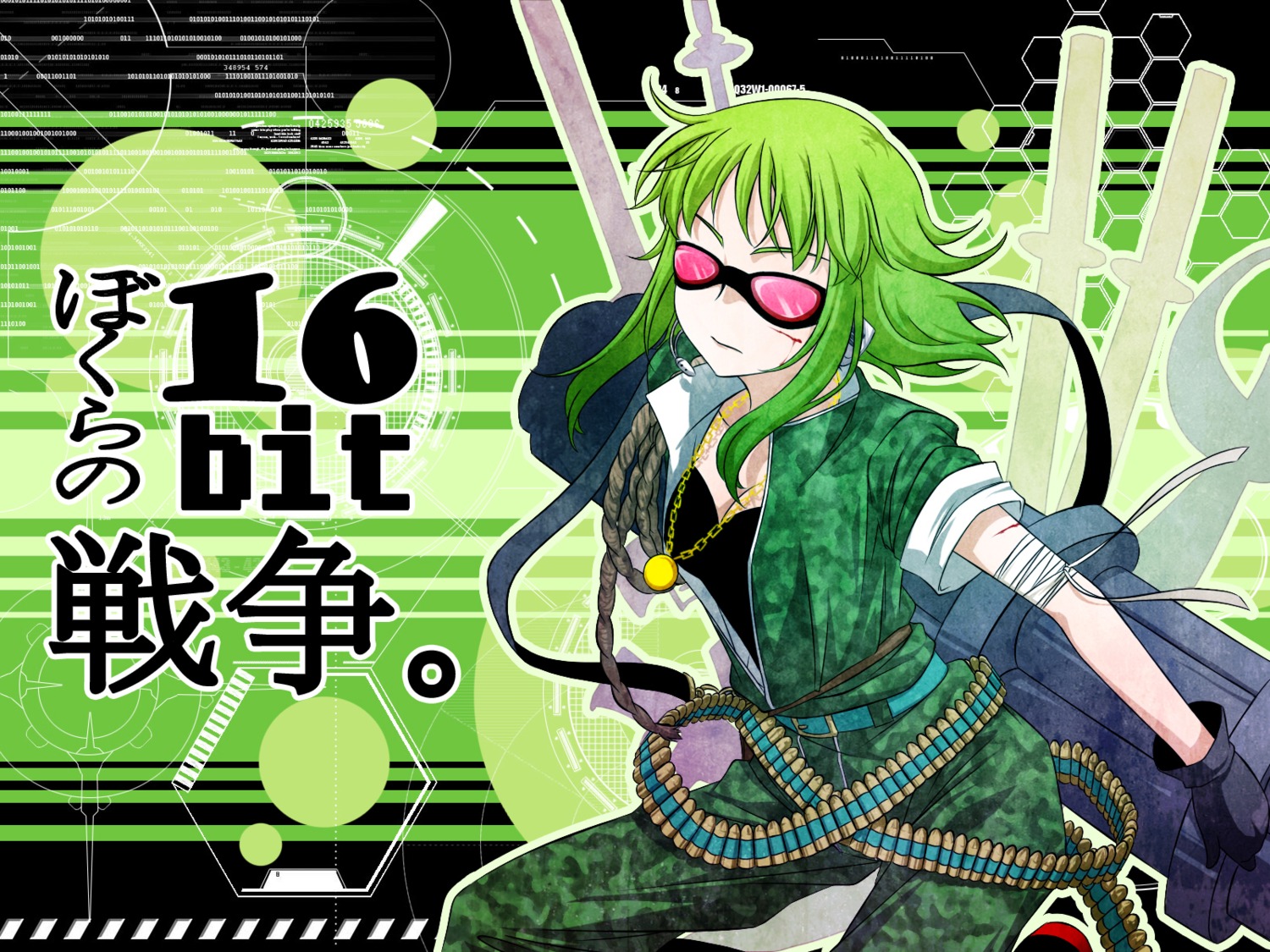 azrain bokura_no_16bit_warz_(vocaloid) gumi vocaloid wallpaper